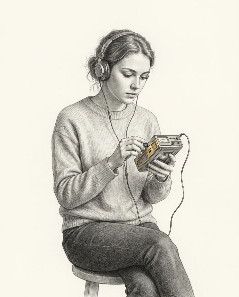 Graphite artwork symbolising Recording Fetish