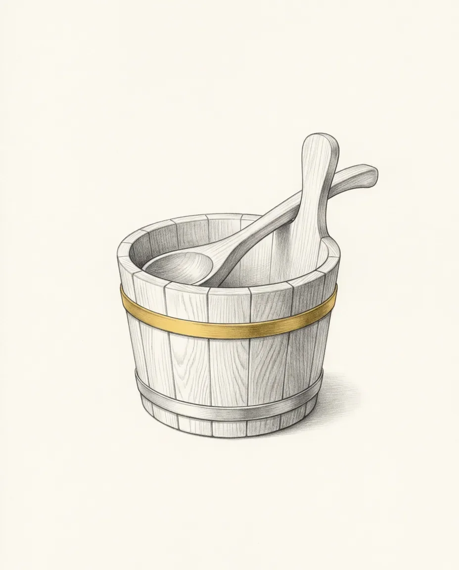 Graphite artwork symbolising Sauna / Bathhouse Scenario