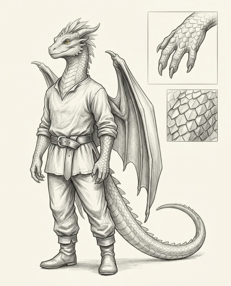 Graphite artwork symbolising Scalie