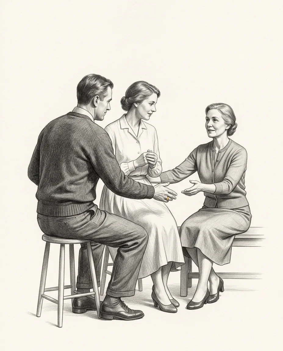 Graphite artwork symbolising Sharing Your Partner
