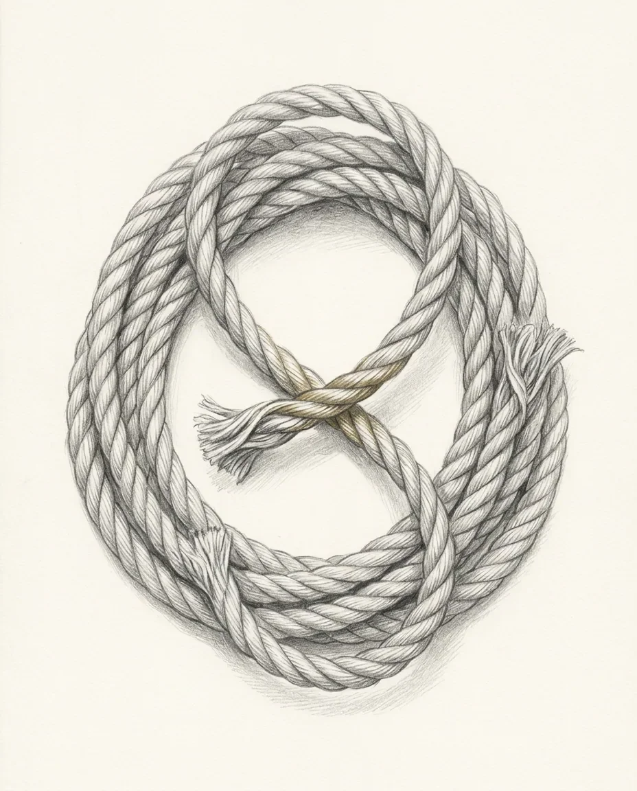 Graphite artwork symbolising Shibari (Japanese Rope Bondage)