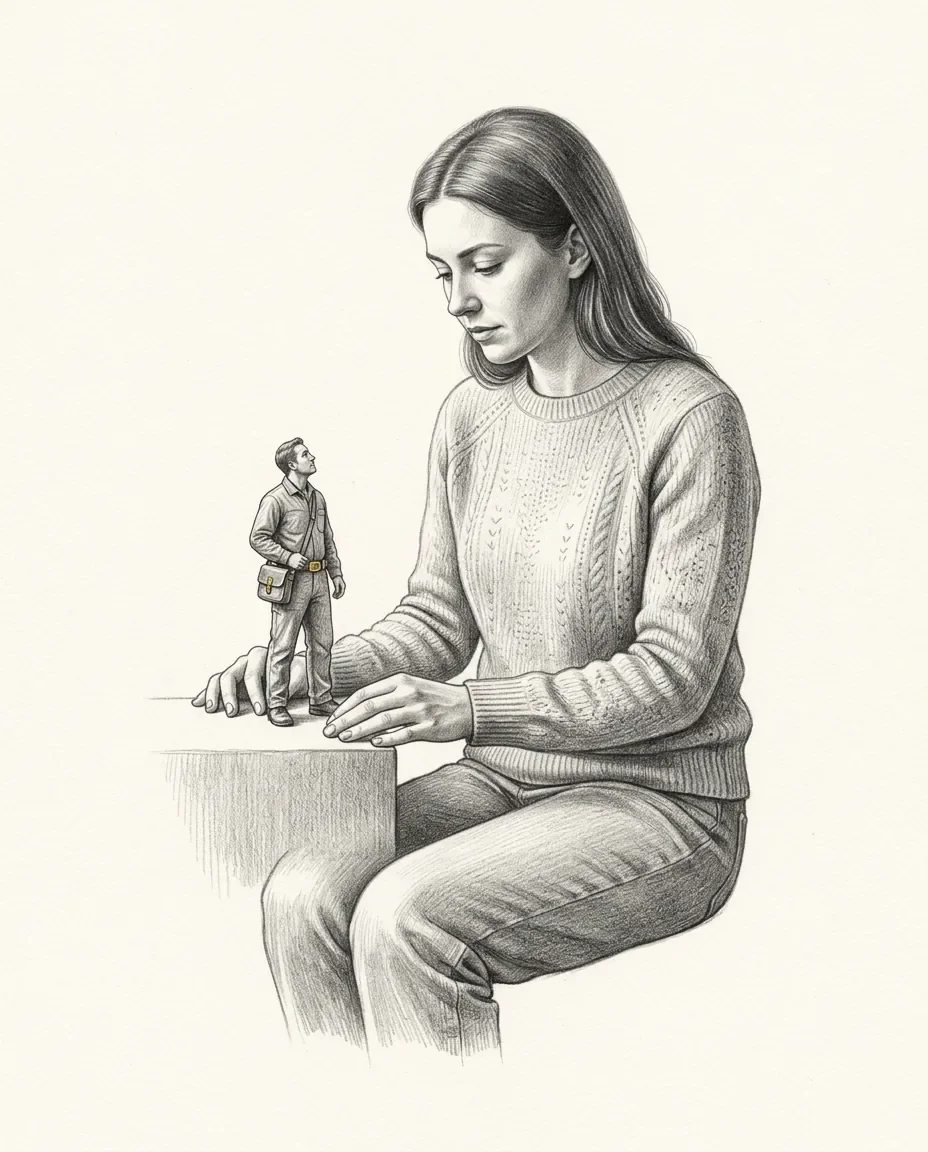 Graphite artwork symbolising Shrinking Fetish