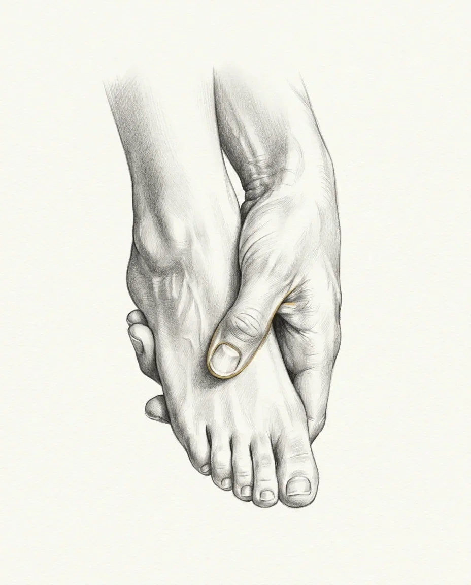 Graphite artwork symbolising Size Difference Kink