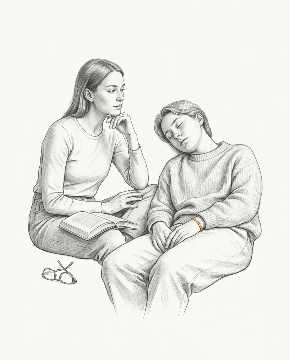 Graphite artwork symbolising Somnophilia (Sleeping Partner)