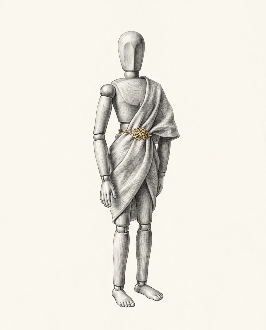 Graphite artwork symbolising Statue / Doll Fetish