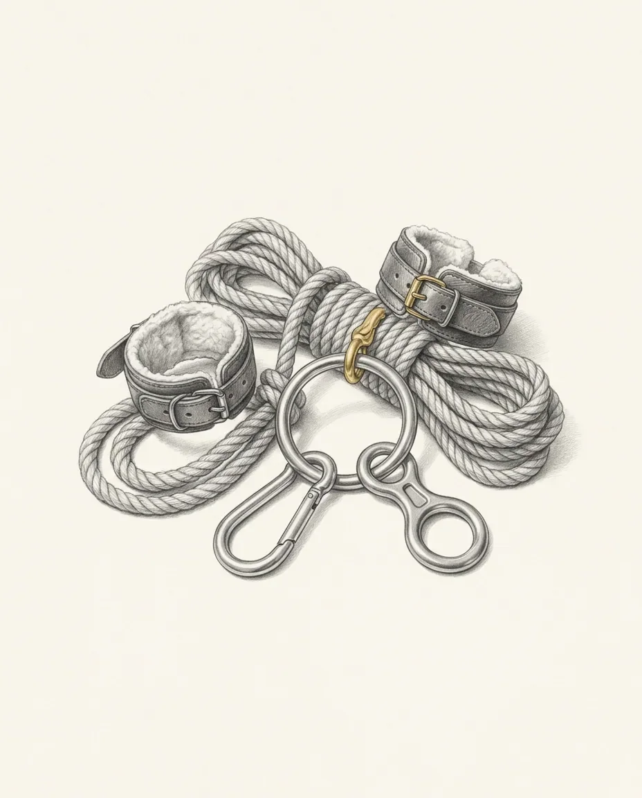 Graphite artwork symbolising Suspension Bondage