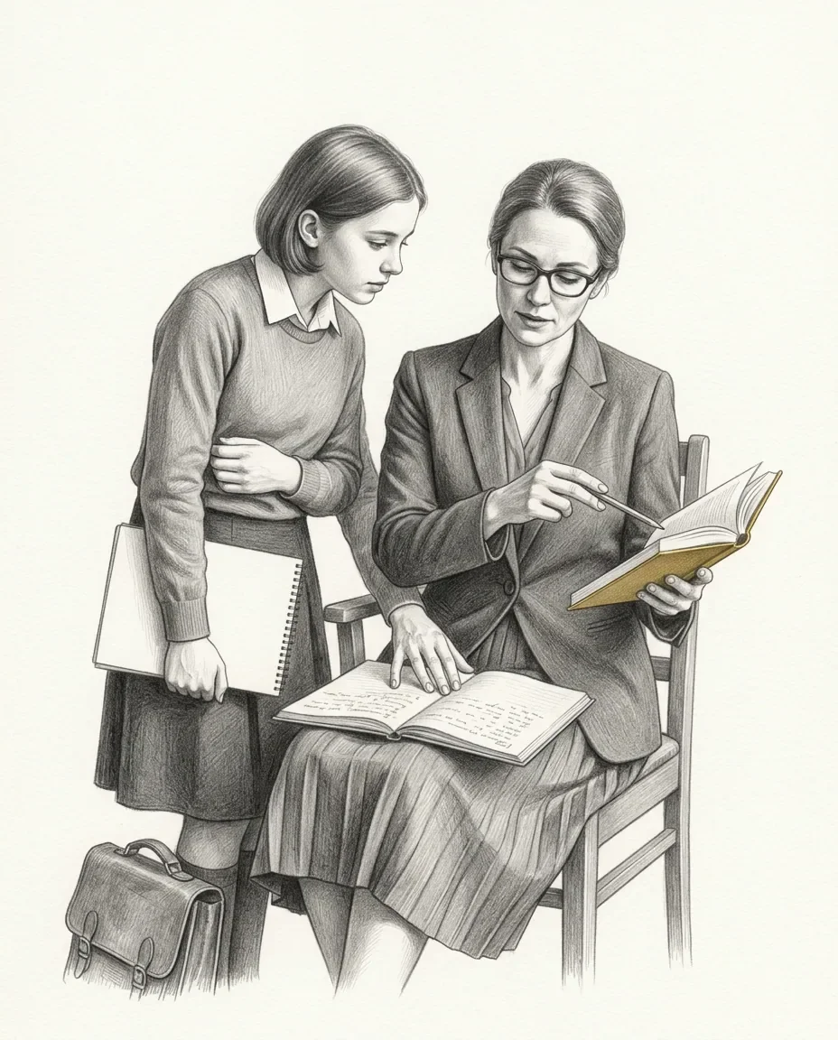 Graphite artwork symbolising Teacher Roleplay