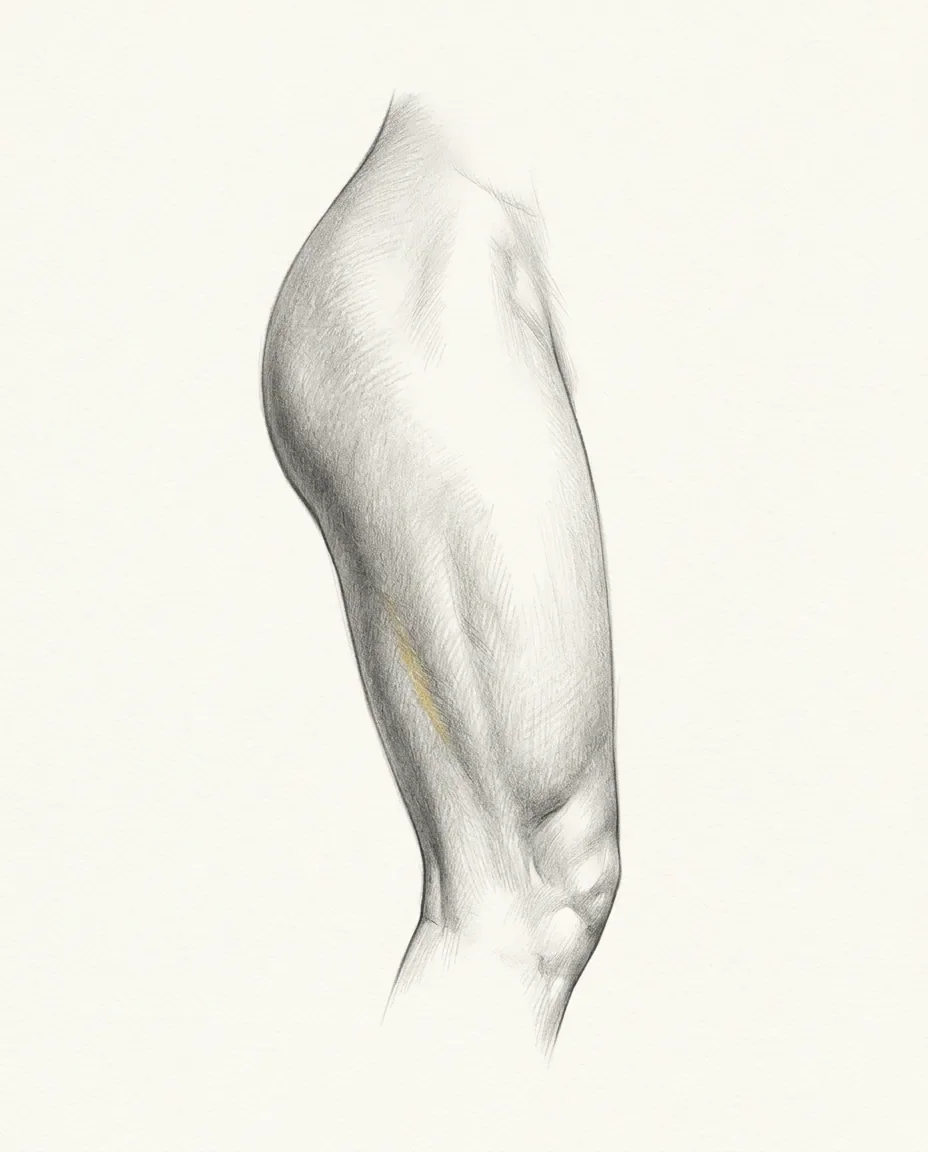 Graphite artwork symbolising Thigh Fetish