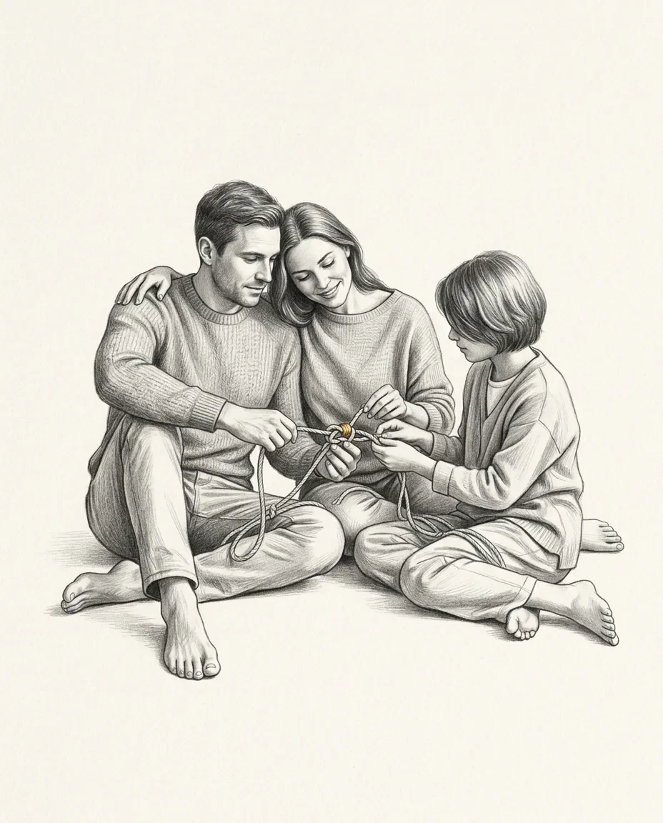 Graphite artwork symbolising Threesome