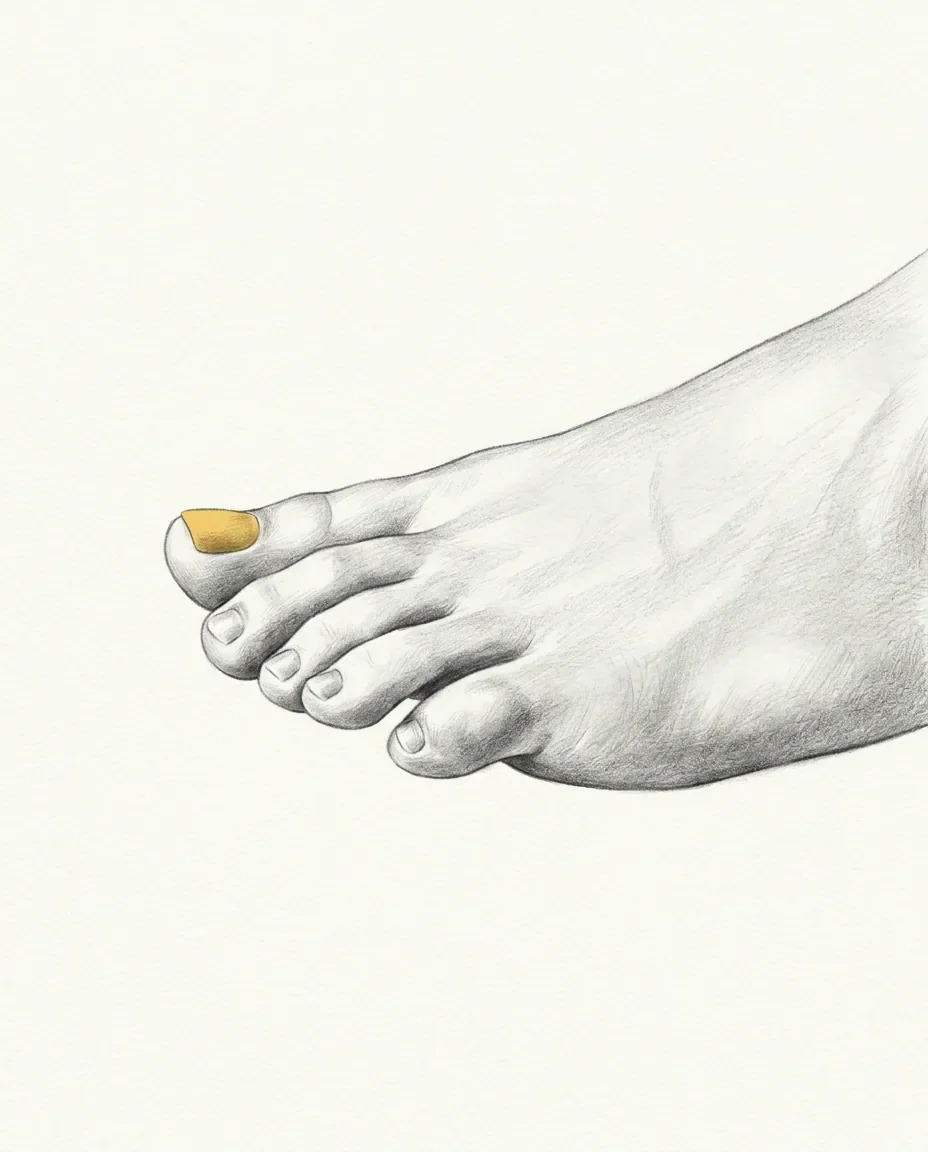 Graphite artwork symbolising Toejob