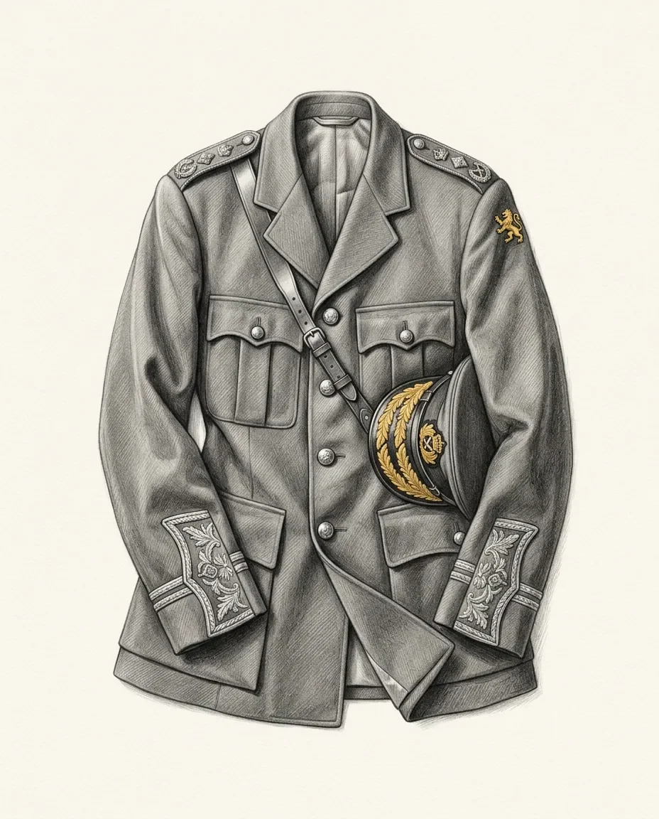 Graphite artwork symbolising Uniform Fetish