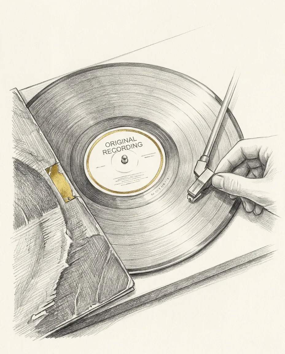Graphite artwork symbolising Vinyl Record Collecting