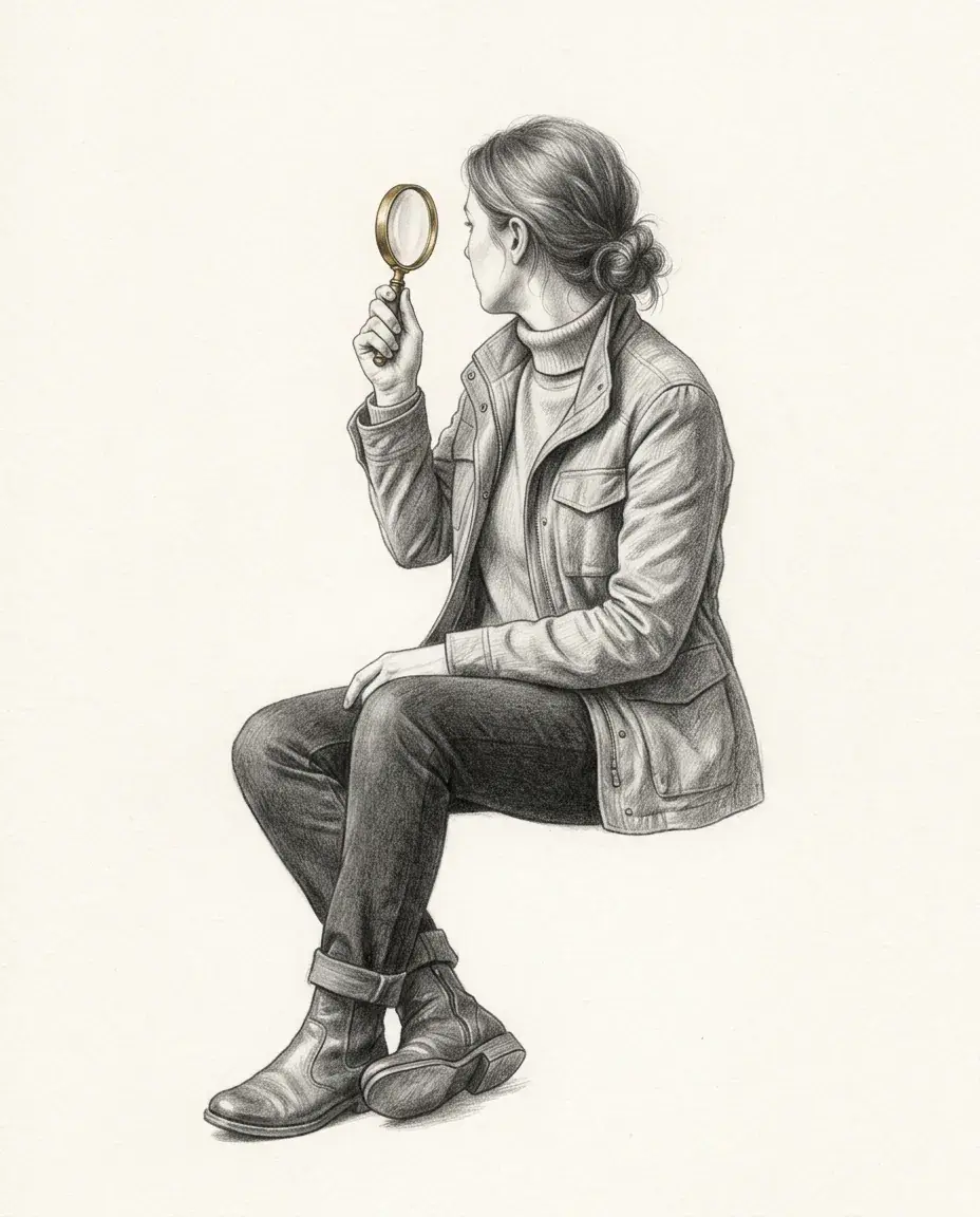 Graphite artwork symbolising Voyeurism