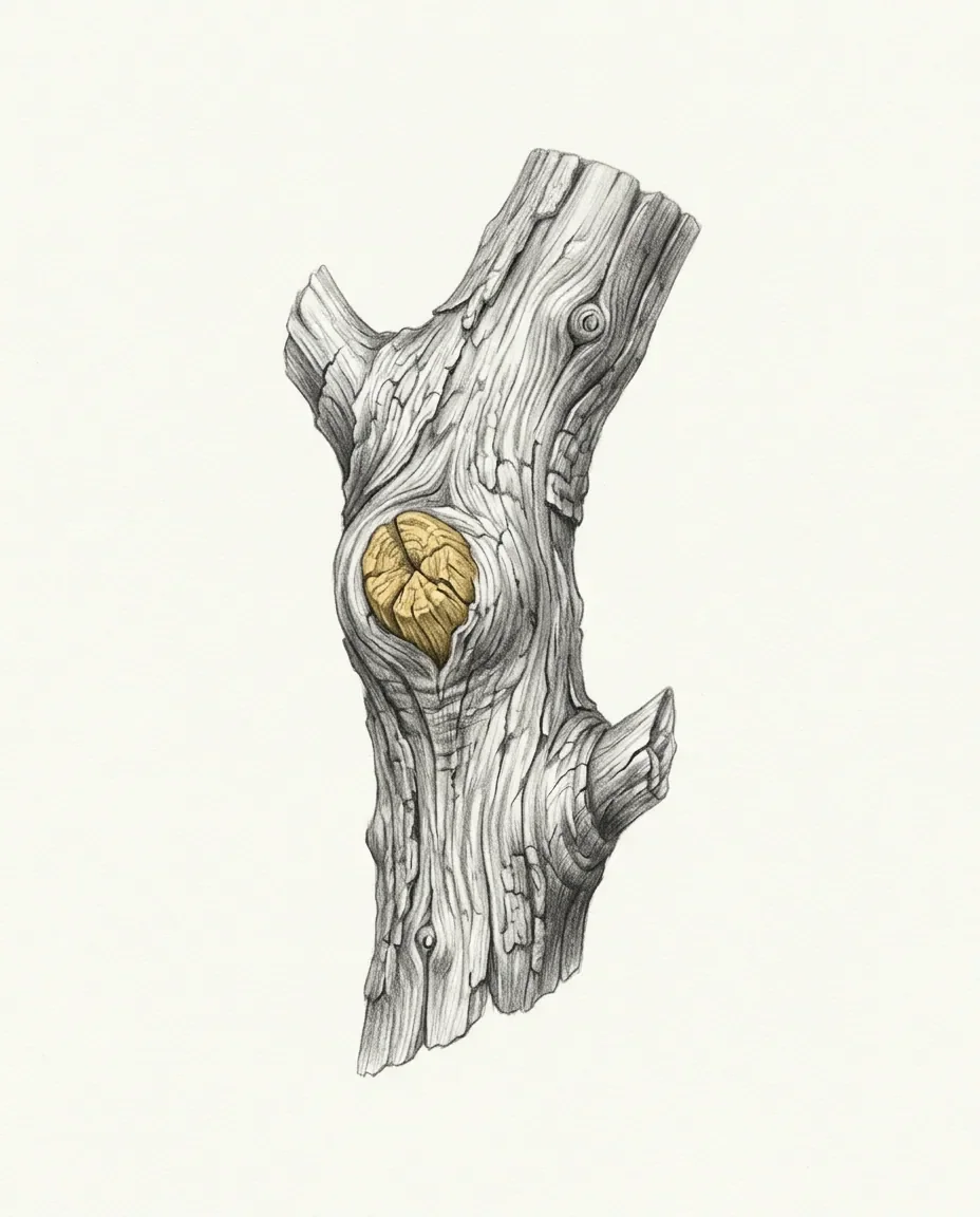 Graphite artwork symbolising Wood Fetish